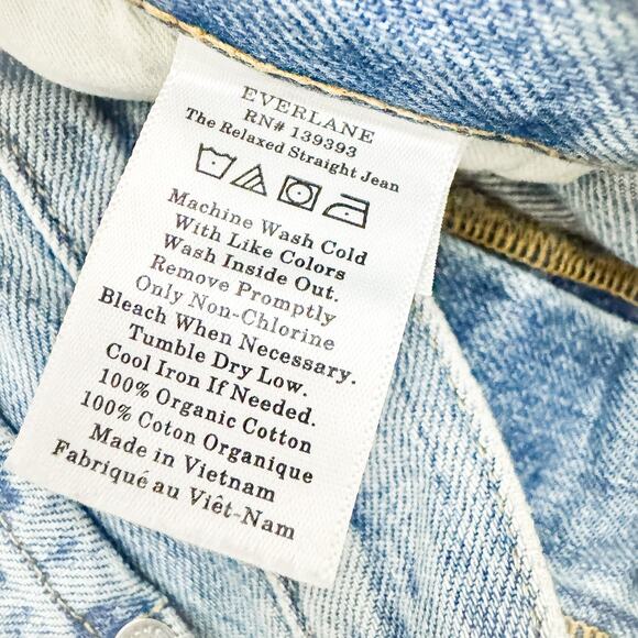 Everlane The Relaxed Straight Fit Organic Cotton Denim Jeans Button Fly Size 32 - Picture 7 of 9